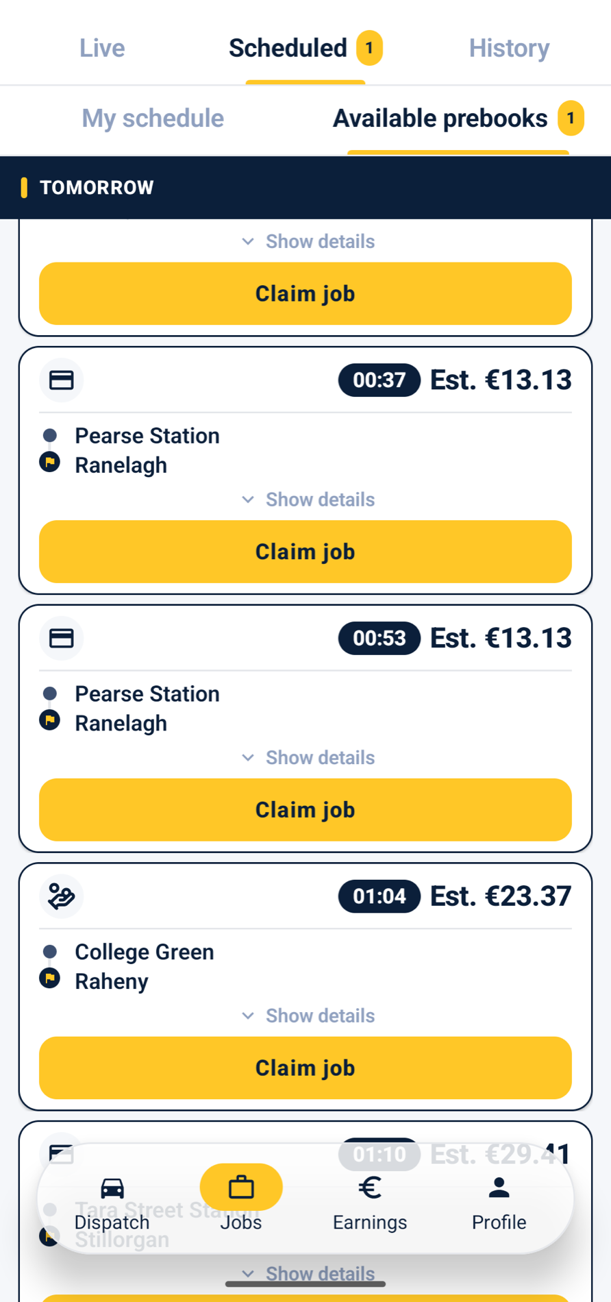 Driver · prebook: FairTaxi on Android
