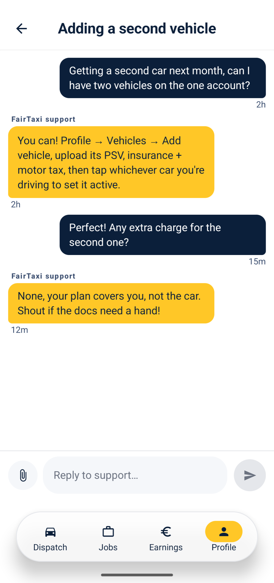 Driver · support: FairTaxi on Android