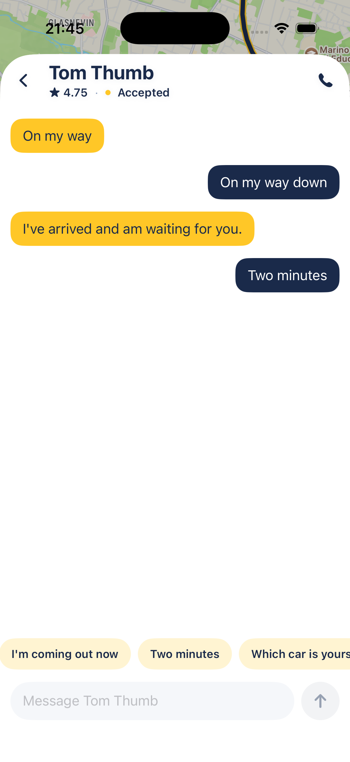 Rider · your driver: FairTaxi on iPhone